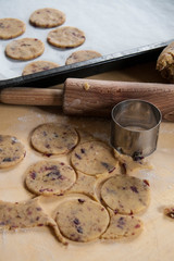 Wall Mural - Homemade healthy multi cereal  cookies with dates and cranberries  