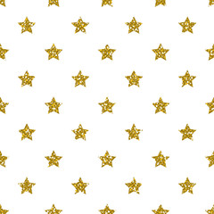 Wall Mural - Golden Star Pattern. Glitter Look.