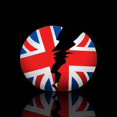 Wall Mural - Broken Britain on black background