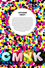 Wall Mural - cmyk print design concept background with color dots
