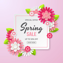 Wall Mural - spring sale banner with beautiful flower. can be used for template, banners, wallpaper, flyers, invi