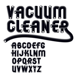 Poster - Set of trendy modern vector upper case alphabet letters isolated. Funky rounded font, typescript for use as business poster design elements. Created using dimensional vacuum pipe style.