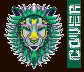  Colorful Lion Vector Illustration - Vector