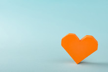 Orange 3D Paper Heart