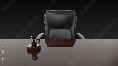 裁判 小槌 ジャッジガベルと机と椅子 正面 Stock Illustration Adobe Stock