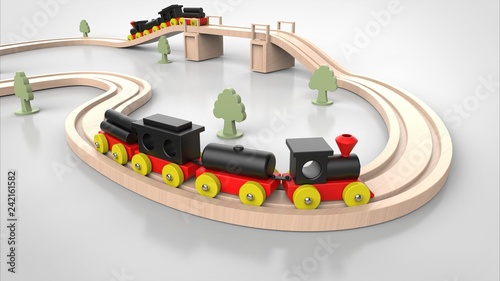 おもちゃのレールと電車 アップ Stock イラスト Adobe Stock