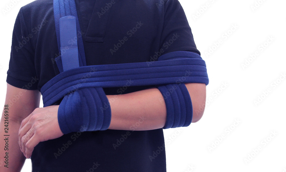 Foto de Stock Shoulder immobilizer color icon. Sling and swathe. Broken ...
