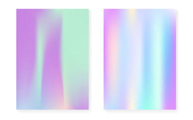 Holographic cover set with hologram gradient background.