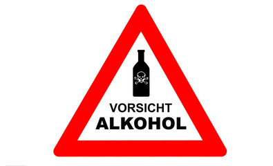 Poster - Alkohol Warnschild