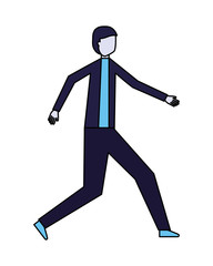 Poster - man character standing on white background