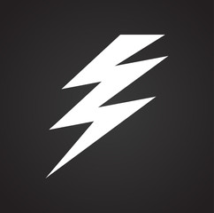 Fototapete - Lightning icon on black background for graphic and web design, Modern simple vector sign. Internet concept. Trendy symbol for website design web button or mobile