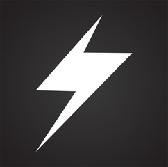 Fototapete - Lightning icon on black background for graphic and web design, Modern simple vector sign. Internet concept. Trendy symbol for website design web button or mobile