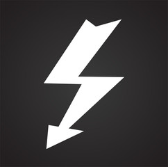 Fototapete - Lightning icon on black background for graphic and web design, Modern simple vector sign. Internet concept. Trendy symbol for website design web button or mobile