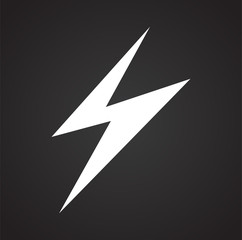 Fototapete - Lightning icon on black background for graphic and web design, Modern simple vector sign. Internet concept. Trendy symbol for website design web button or mobile