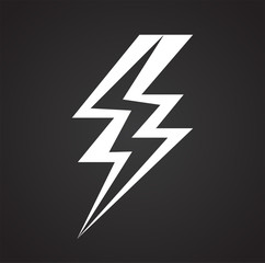 Fototapete - Lightning icon on black background for graphic and web design, Modern simple vector sign. Internet concept. Trendy symbol for website design web button or mobile