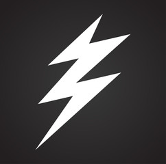 Fototapete - Lightning icon on black background for graphic and web design, Modern simple vector sign. Internet concept. Trendy symbol for website design web button or mobile