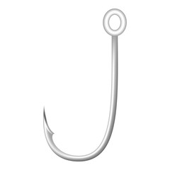 Sticker - Classic fish hook icon. Realistic illustration of classic fish hook vector icon for web design