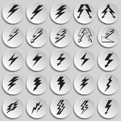 Fototapete - Lightning icon set on plates background for graphic and web design, Modern simple vector sign. Internet concept. Trendy symbol for website design web button or mobile
