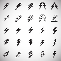 Fototapete - Lightning icon set on white background for graphic and web design, Modern simple vector sign. Internet concept. Trendy symbol for website design web button or mobile