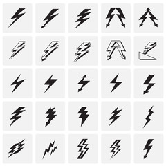 Fototapete - Lightning icon set on squares background for graphic and web design, Modern simple vector sign. Internet concept. Trendy symbol for website design web button or mobile