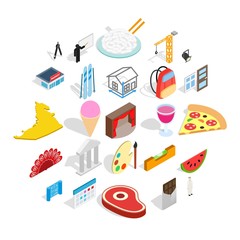 Poster - Venture icons set. Isometric set of 25 venture vector icons for web isolated on white background