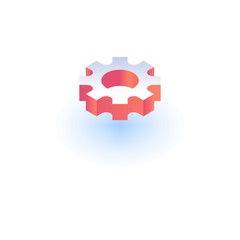 Poster - Cog wheel icon. Isometric of cog wheel vector icon for web design isolated on white background