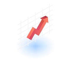 Poster - Grow graph icon. Isometric of grow graph vector icon for web design isolated on white background
