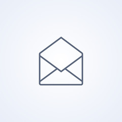 Poster - Envelope, open envelope, vector best gray line icon