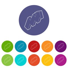 Poster - Up arrow icons color set vector for any web design on white background