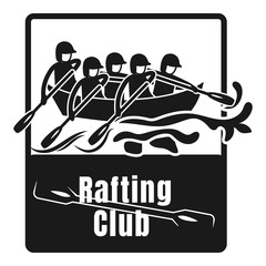 Poster - Rafting club logo. Simple illustration of rafting club vector logo for web design isolated on white background