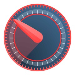 Poster - Red blue speedometer icon. Cartoon of red blue speedometer vector icon for web design isolated on white background