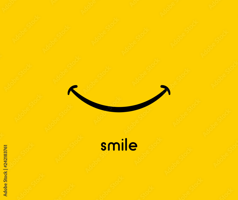 Smile icon vector graphic design symbol or logo - obrazy, fototapety, plakaty 