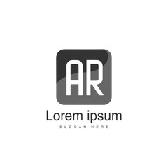 AR Letters Logo Design. Simple and Creative Black Letter Concept Illustration.