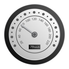 Poster - Motorbike speedometer icon. Realistic illustration of motorbike speedometer vector icon for web design