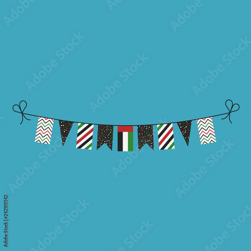 Fotografie, Obraz Decorations bunting flags for United Arab Emirates national day holiday in flat design