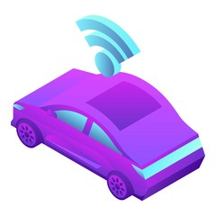 Poster - Driverless car icon. Isometric of driverless car vector icon for web design isolated on white background