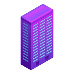 Poster - City smart building icon. Isometric of city smart building vector icon for web design isolated on white background