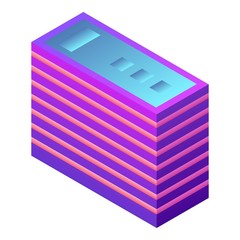 Poster - Futuristic building icon. Isometric of futuristic building vector icon for web design isolated on white background