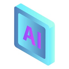 Poster - Smart ai sign icon. Isometric of smart ai sign vector icon for web design isolated on white background
