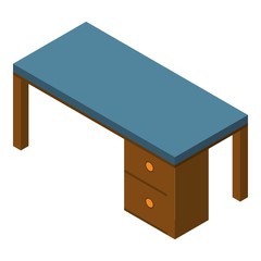 Poster - Office table icon. Isometric of office table vector icon for web design isolated on white background