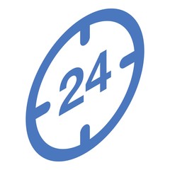 Poster - 24 hour delivery icon. Isometric of 24 hour delivery vector icon for web design isolated on white background