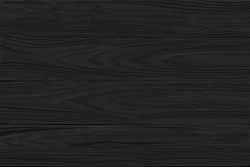 Wall Mural - Black wooden background wide horizontal planks. Hand drawn, no trace.