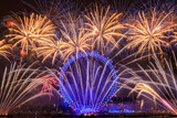 Fototapeta Londyn - London new year fireworks 2019