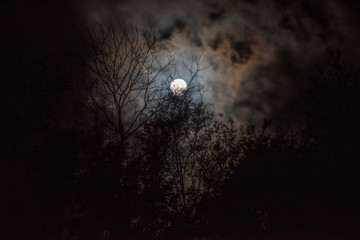 full moon clouds