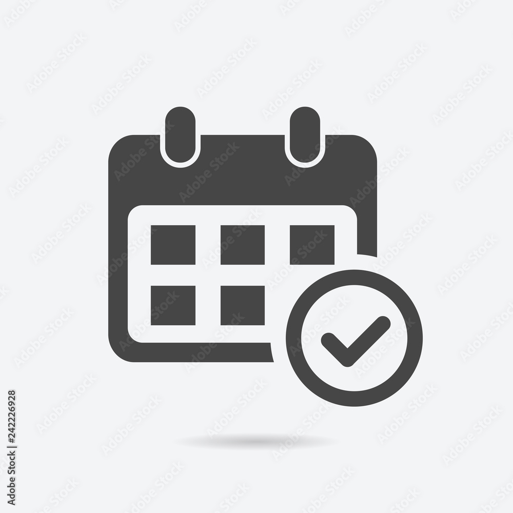 Event schedule icon flat style isolated on background. Event schedule sign symbol for web site and app design. - obrazy, fototapety, plakaty 