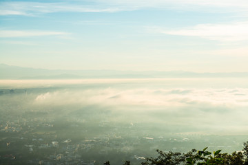 Sticker - Chiang Mai city with morning sky