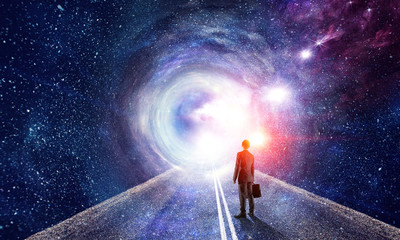 Wall Mural - businessman and cosmos concept