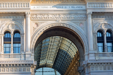 Gallery Vittorio Emanuele II, luxury shopping mall, Milan, Italy