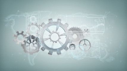 Poster - 3d rendering gear wheel interface isolated on a background