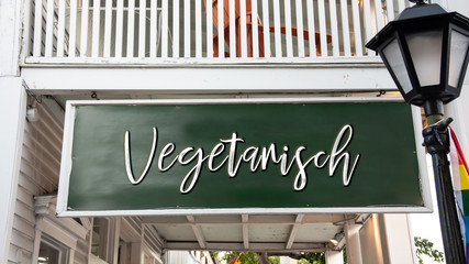 Wall Mural - Schild 338 - Vegetarisch